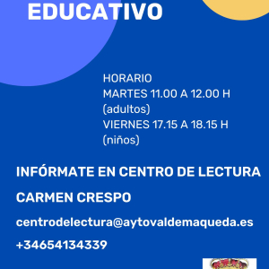 Apoyo educativo en el Centro de lectura Carmen Crespo